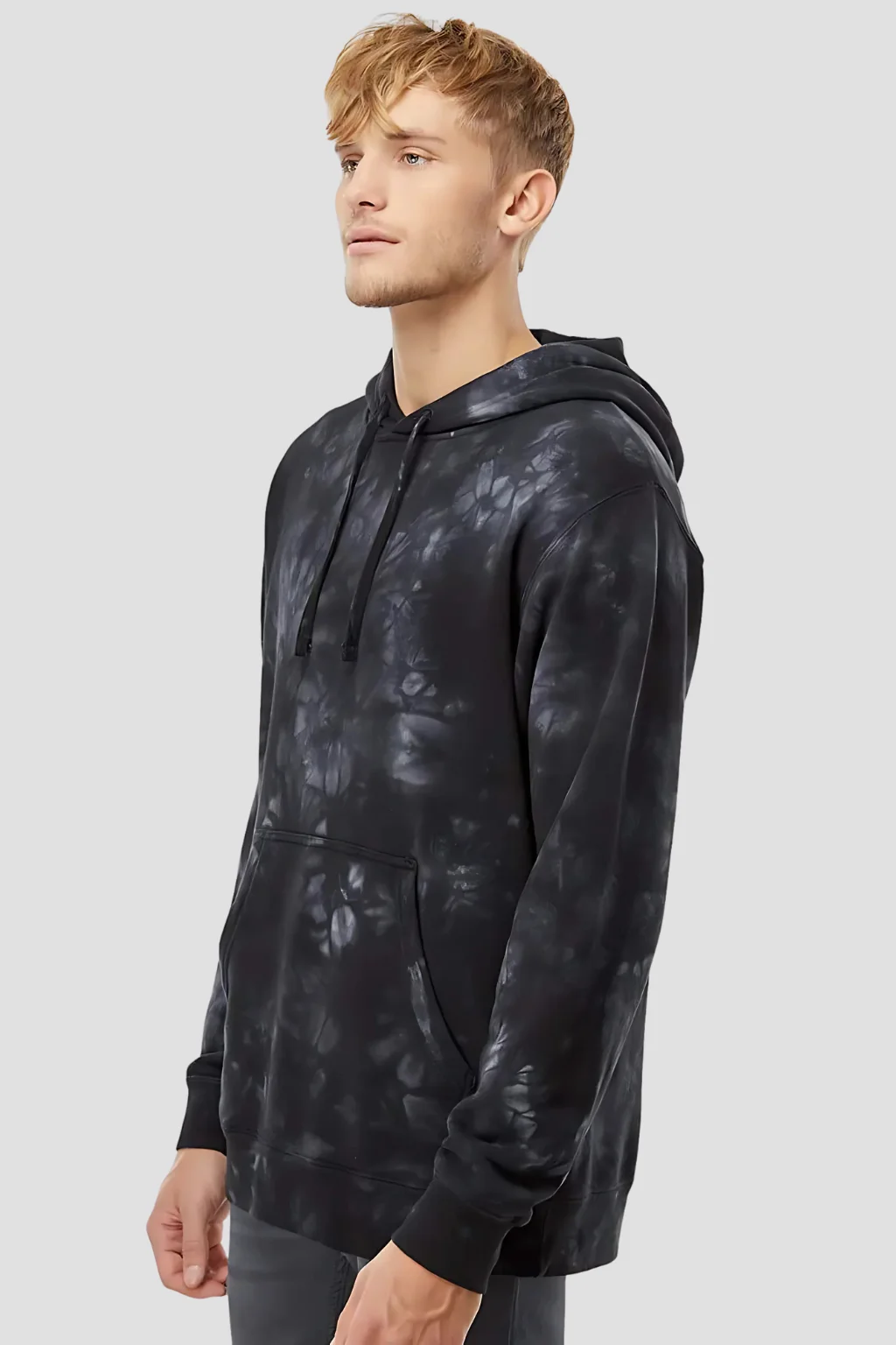 Black Tie-Dye Hoodie