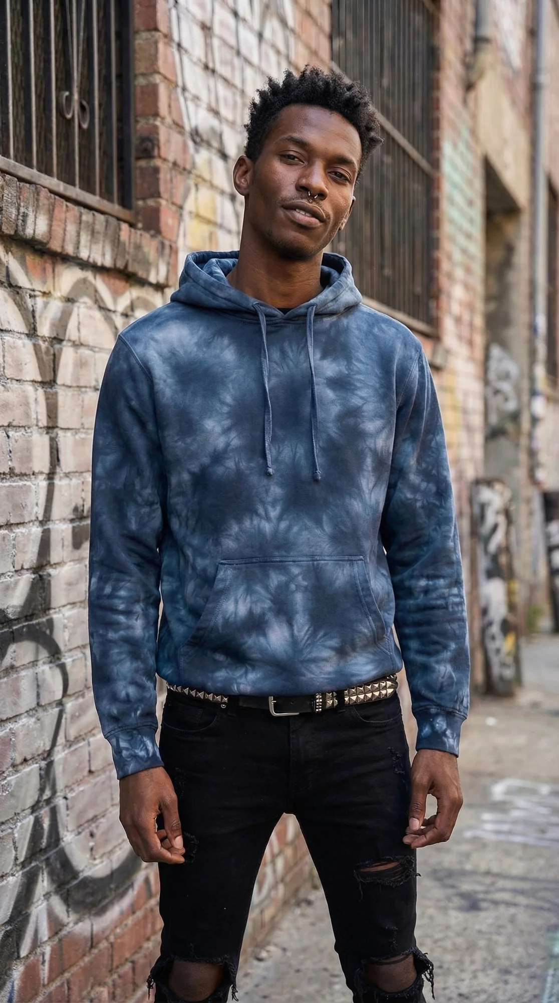 Navy Tie-Dye Hoodie