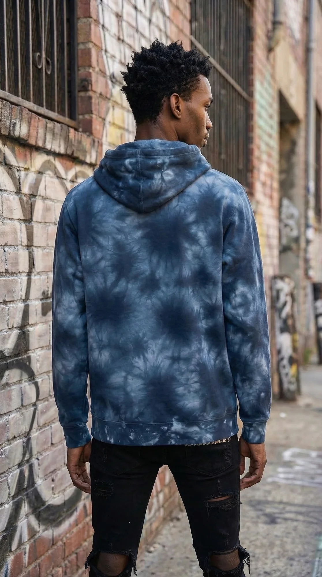 Navy Tie-Dye Hoodie