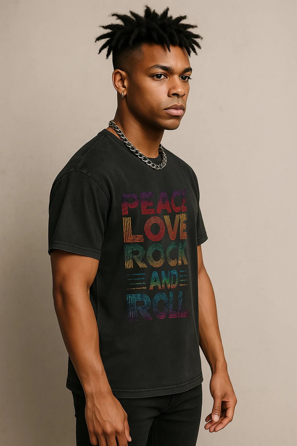 Peace, Love, Rock And Roll Vintage T-Shirt