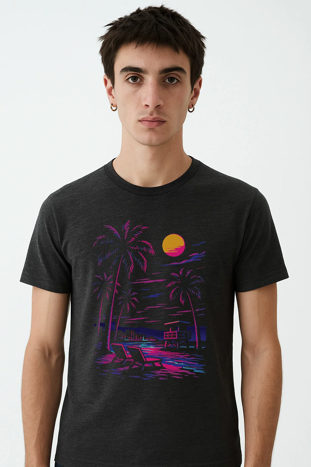 Retro Sunset Beach Tri-blend T-Shirt