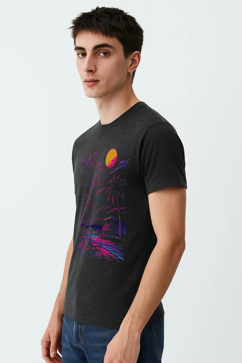 Retro Sunset Beach Tri-blend T-Shirt