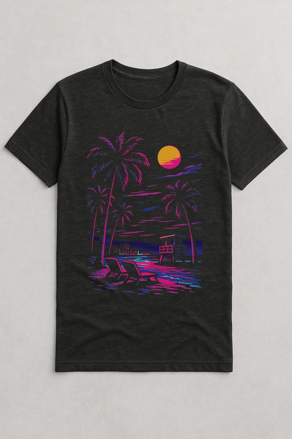 Retro Sunset Beach Tri-blend T-Shirt