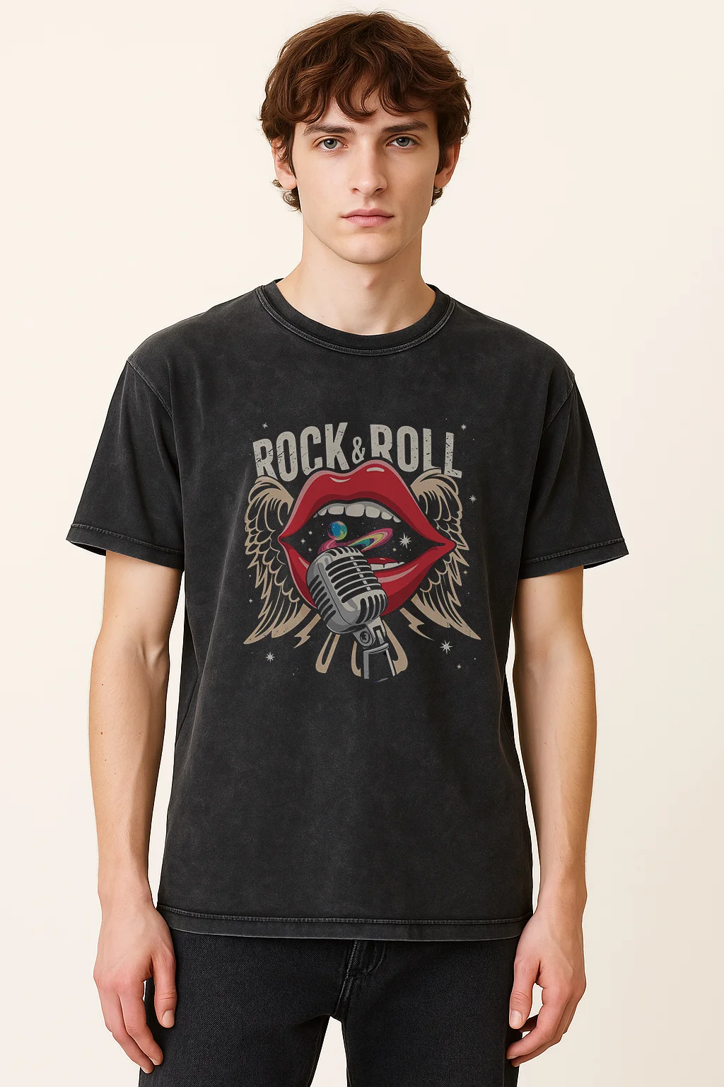Rock & Roll Lips Vintage T-Shirt