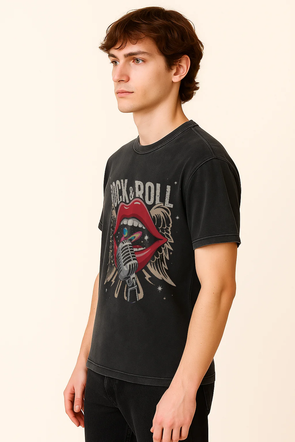 Rock & Roll Lips Vintage T-Shirt