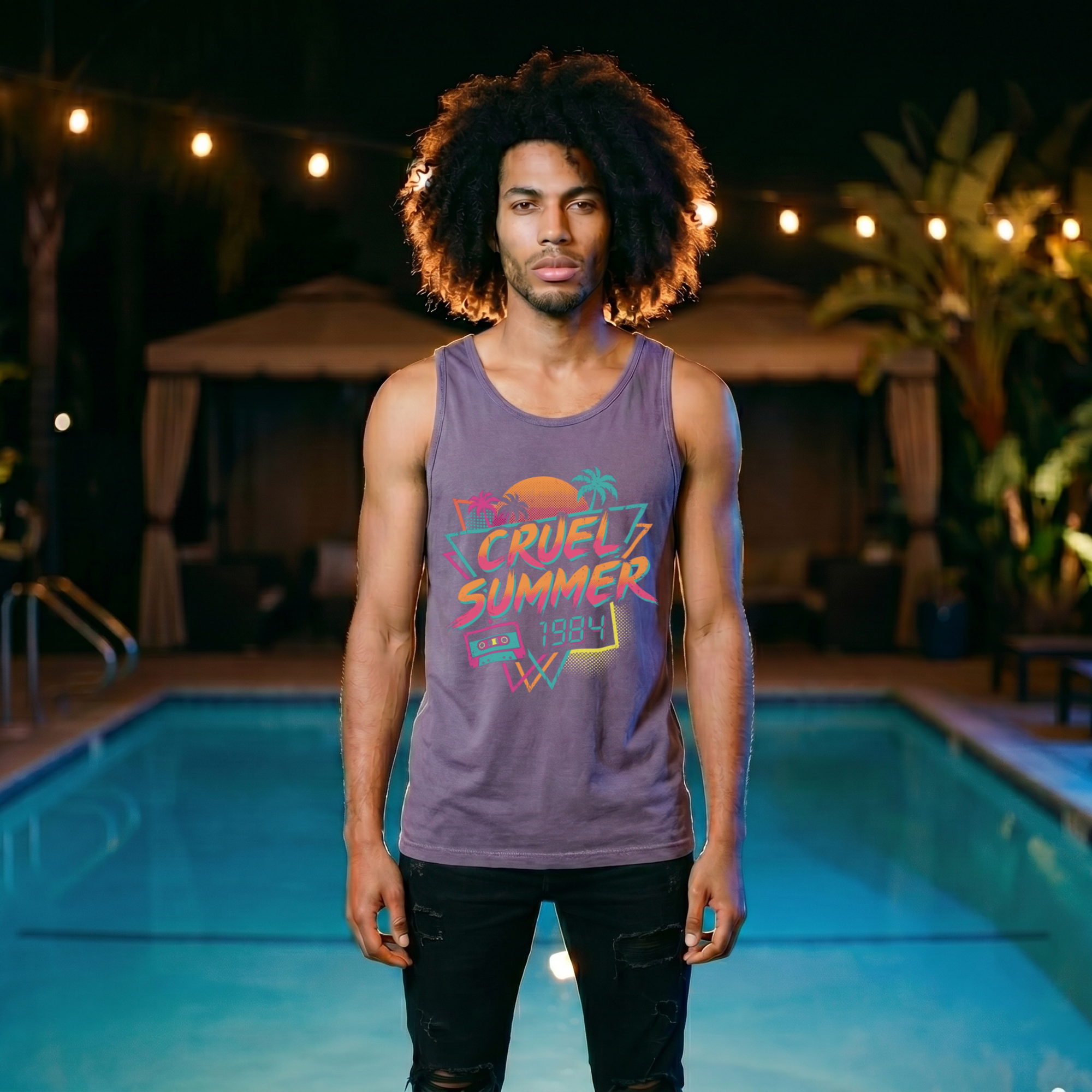 Cruel Summer 1984 Heather Purple Tank Top