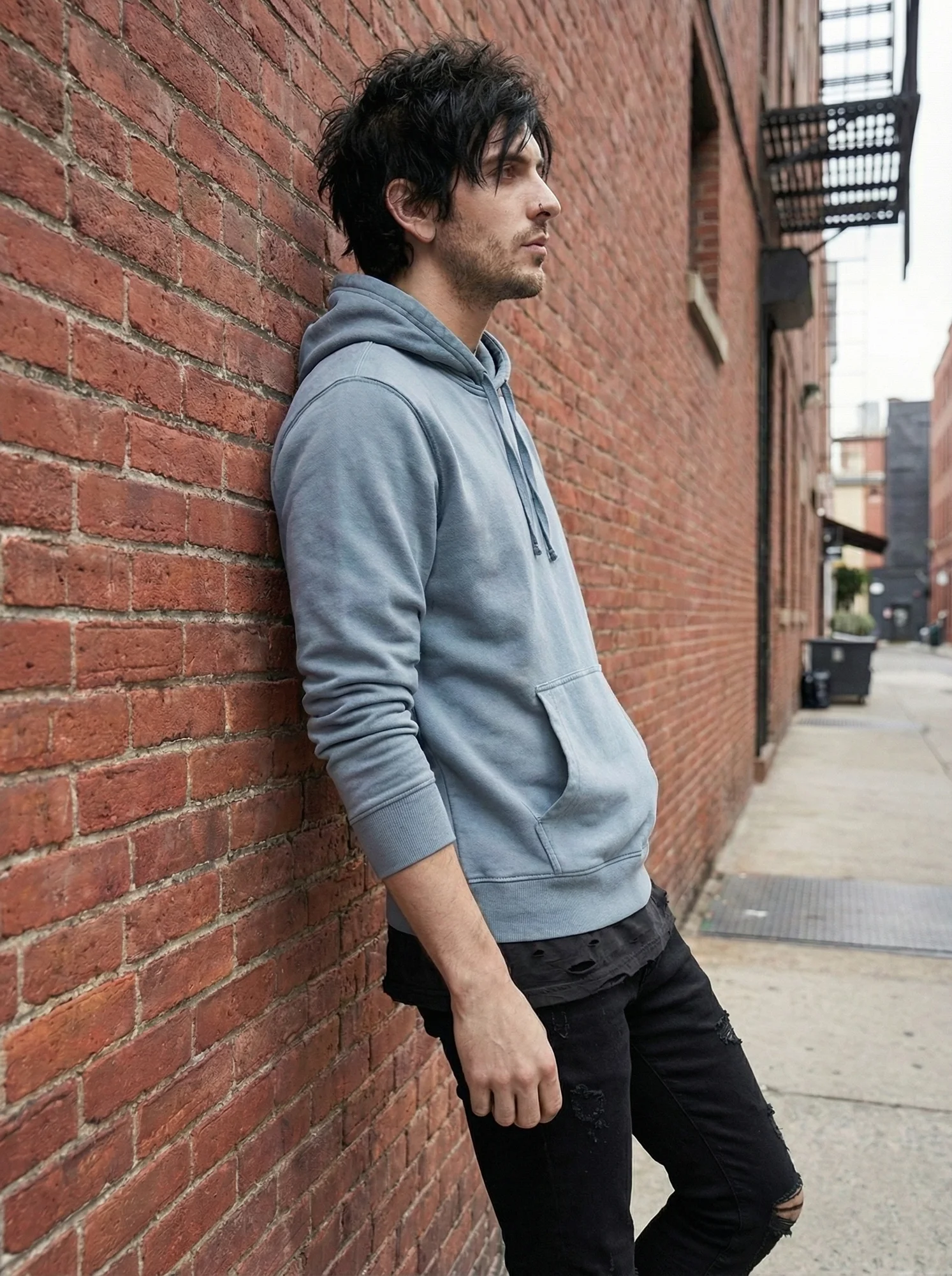 Premium Slate Blue Pigment Dyed Hoodie