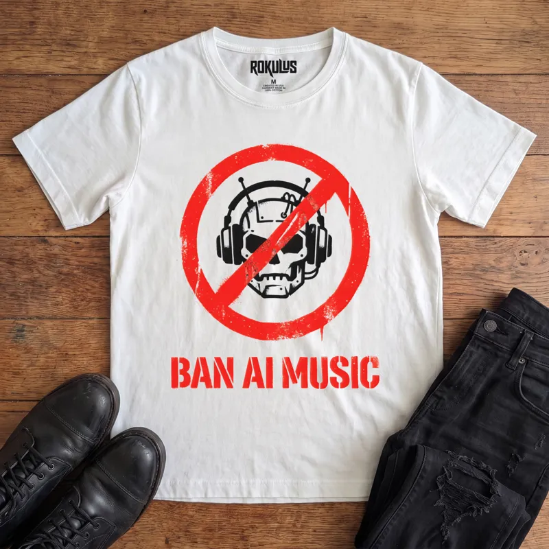 Ban AI Music Vintage Graphic T-Shirt