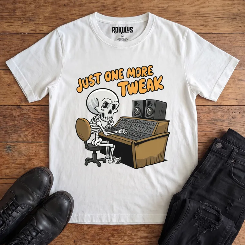 Skeleton Audio Engineer Vintage Graphic T-Shirt