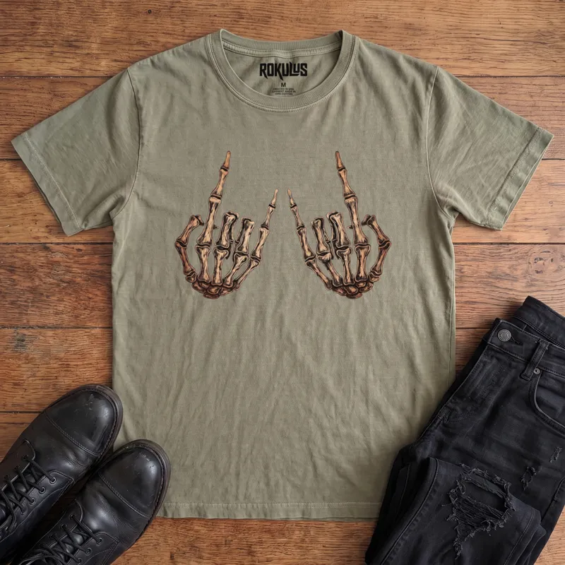 Skeleton Rocker Hands Vintage Graphic T-Shirt