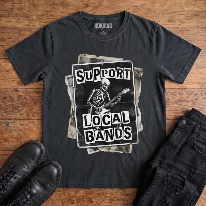 Support Local Bands Vintage Graphic T-Shirt