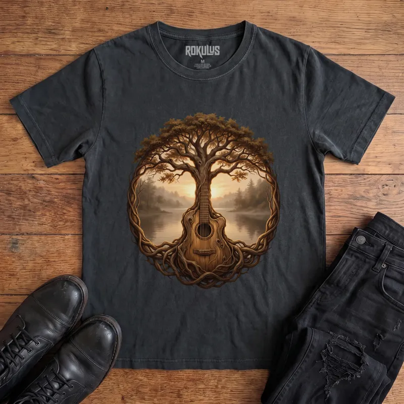 Guitar Tree Of Life Vintage Graphic T-Shirt